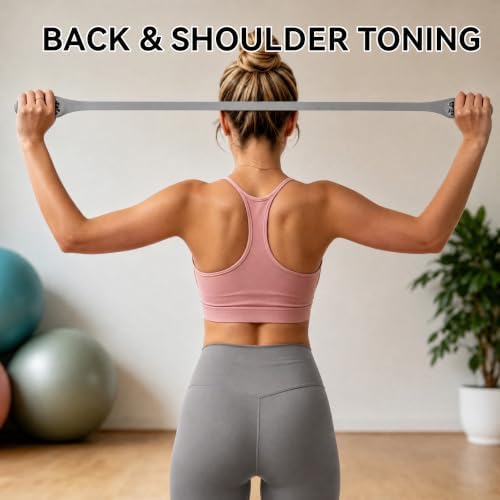 Resistance Band for Women, Silicone Shoulder Opener Back Stretcher,Stretch Bands for Exercise, Pull Exerciser for Posture Correction, Hand Grip Strengthener for Home Gym Office Travel