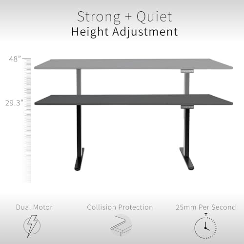 VIVO Black 71 x 30 in Standing Desk, DESK-KIT-E2W-P3B-71
