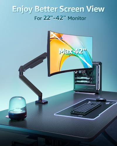 Heavy Duty Single Monitor Arm for Max 42 Inch Hold up to 33 lbs