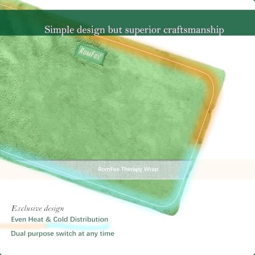 Romfox Microwavable Heating Pad for Pain Relief, Moist Heat for Cramps, Muscles, Joints, Back, Neck and Shoulders, Heat Compress Pillow, for Both Hot and Cold Therapy (Green Disassemble)
