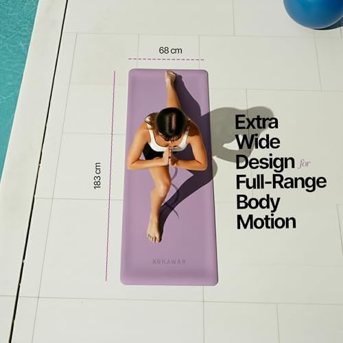 Natural Rubber Workout Mat with Bag | Thick Rubber mat 4.5 mm | Non Slip Yoga Mat Non Slip| Gym Mats for Home Gym Floor Mat, Home Exercise Mats for Home Workout Accessories, Fitness Mat, Workout Mats for Home Gym, Yoga Matt, Stretching Mat, Thick Exerc...