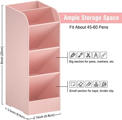 Asten Pen Holder, Pencil Holder for Desk, Pen Organizer (Pink, 3 Pack)