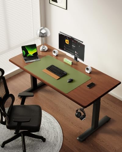 YSAGi Leather Desk Protector, Office Mat, Large Mouse Mat, Non-Slip PU Leather Blotter, Laptop Desk Mat, Waterproof Writing Pad for Office and Home(Green, 42" x 17.2")