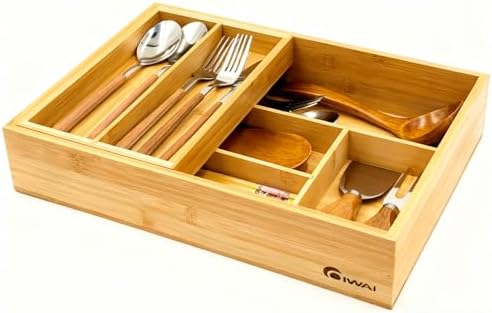 COIWAI 2-Tier Kitchen Utensil Silverware Drawer Organizer cutlery Silverware Tray Utensil Hoder,Bathroom dressing table Makeup drawer organizer box tool Stationery Cosmetics Storage Box