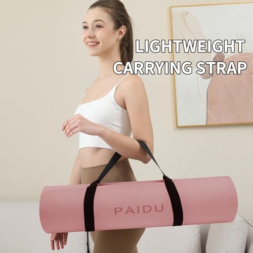 PAIDU POE Yoga Mat （10mm）Extra Thick Fitness Mat 72"x24" with Carry Strap