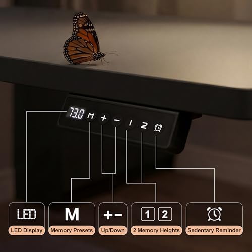 Furmax 63 x 47 Inch L Shaped Standing Desk with 2 Preset Heights, Electric Height Adjustable Computer Desk, Corner Sit Stand Desk for Home Office, 2 Hooks & Feet Balance (Black, 63 x 47 Inch)