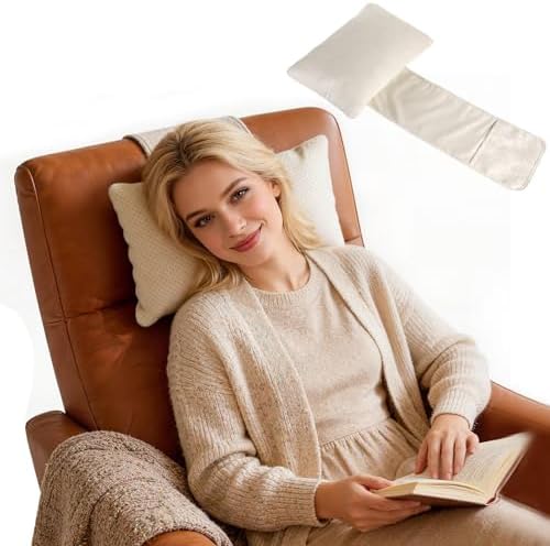 KINIVA Dual-Layer Ultra-Suede Neck Support Pillow for Recliners, Sofas & Office Chairs - Breathable Mesh, Removable Cover, Orthopedic Cervical Support for Pain Relief (Beige)