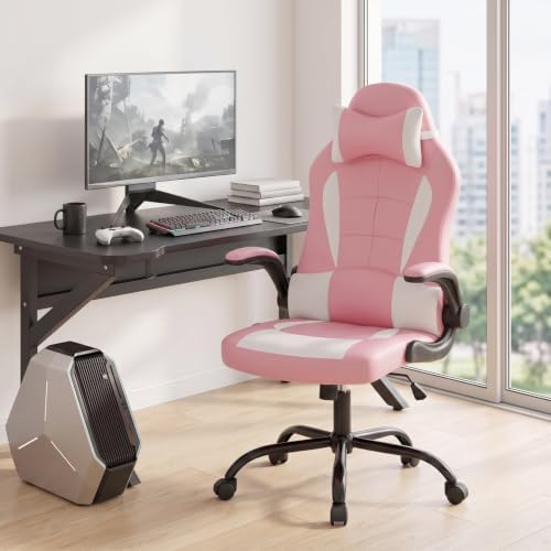 BestOffice Ergonomic Gaming Chair for Adults, Office Desk Chair, Pink