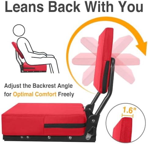 HUTMANG Swivel Backrest Stadium Seats,bleacher Chairs with Back and Cushion