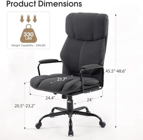 ECOTOUGE Dark Gray Big and Tall Ergonomic Executive Office Chair