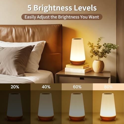 Table Lamp, Touch Bedside Night Light, Remote Control Dimmable Desk Lamp