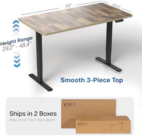 VIVO Reclaimed Wood 60 x 30 in Standing Desk, DESK-KIT-1B6P-30