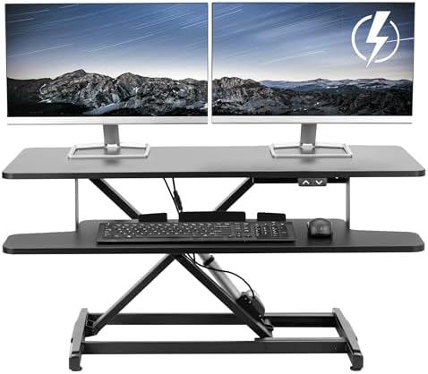 VIVO Black 36 inch Electric Desk Converter, DESK-VE36B