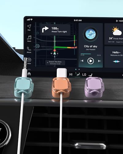 Magnetic Cable Clips, Cute Desk Charger Cord Holder