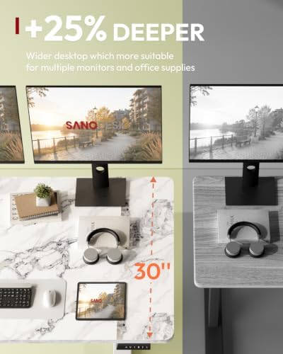 SANODESK 1'' Thick One-Piece 48 x 30'' Height Adjustable Standing Desk
