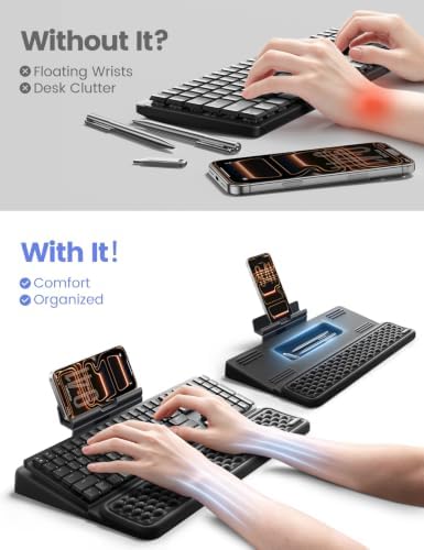Vaydeer 4-in-1 Keyboard Wrist Rest, Keyboard Stand Adjustable Phone Holder
