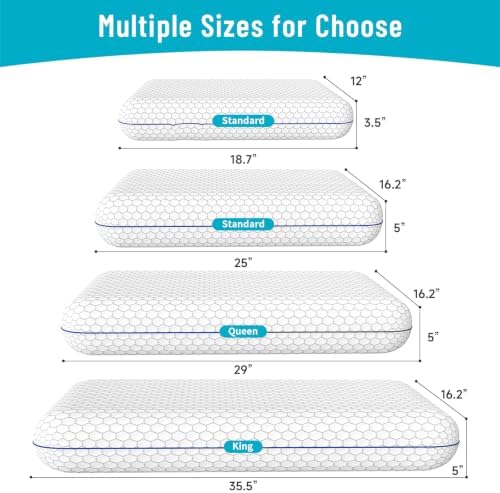 CushyOasis Memory Foam Pillows for Sleeping, Bed Pillow, Camping Size