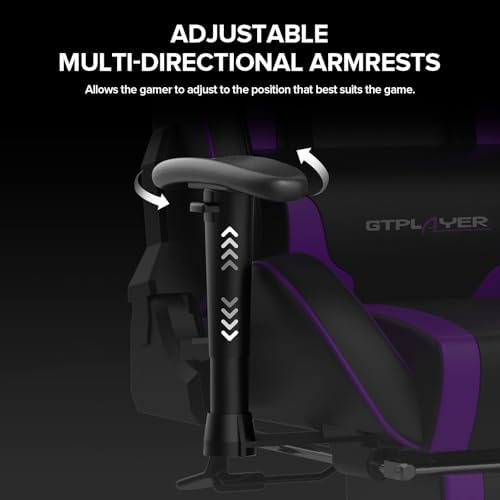 GTPLAYER Gaming Chair with Footrest Speakers Video Game Chair Bluetooth Music Heavy Duty Ergonomic Computer Office Desk Chair