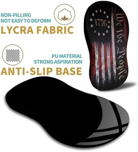 Hokafenle Ergonomic Mouse Pad Wrist Support with Massage Design, Wrist Rest Pain Relief Mousepad with Memory Foam&Non-Slip PU Base, Mouse Pads for Wireless Mouse & Desk (12x8 inch,Flag)