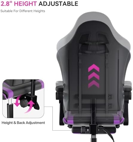Gaming Chair, Racing Style Computer Gamer Chair, Purple