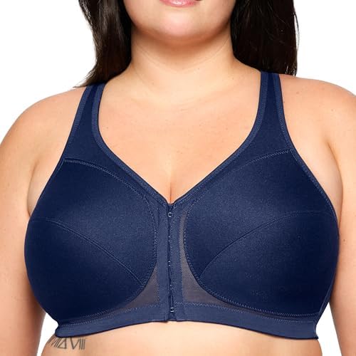 Glamorise Full Figure Plus Size MagicLift Front-Closure Posture Back Bra Wirefree #1265