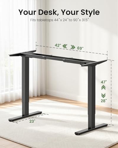 Marsail Dual Motor Standing Desk Frame for 44″–90″Desktops, 264 lbs, 2Pack