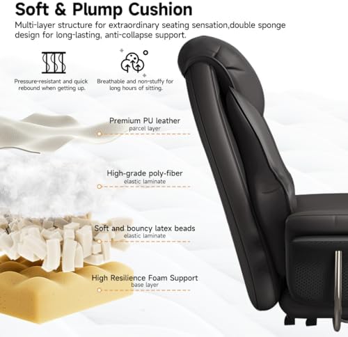 Big and Tall Office Chair 550 lbs Extra Wide Leather Executive Chair with Retractable Footrest, Heavy-Duty Ergonomic Chair, Adjustable Height Computer Gaming Chairs