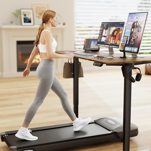 Furmax 55 Inches Electric Standing Desk, Home Office Desk with Phone Holder