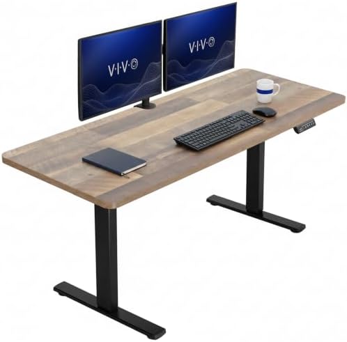 VIVO Reclaimed Wood 60 x 24 in Standing Desk, DESK-KIT-1B6P