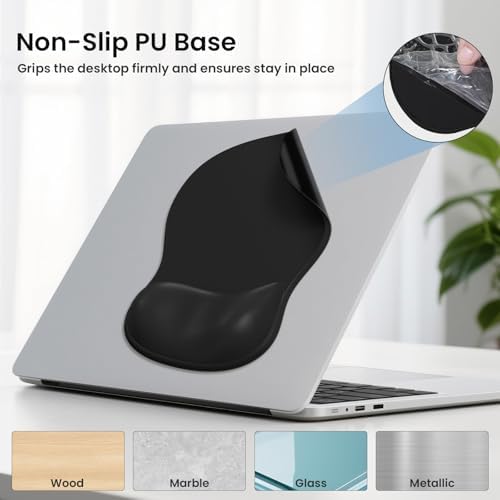AKIT Ergonomic Mouse Pad and Keyboard Wrist Rest Set,Memory Foam,Black
