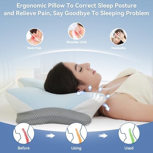 Ergonomic Memory Foam Cervical Pillow for Neck Pain Relief