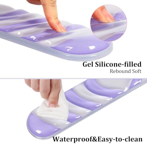 L-SPOUTTO Purple Cute Ergonomic Gel Wrist Rest for Mouse and Keyboard,Heart
