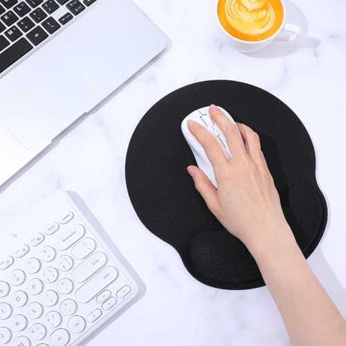 6 Pcs Ergonomic Mouse Pad with Wrist Rest Support, Comfortable Mousepad with Smooth Wrist Support Surface & Non-Slip PU Base, Comfortable Computer Mouse Pad for Computer, Laptop, Office & Home