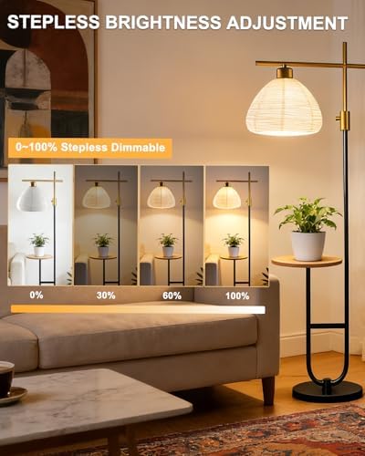 Lightdot Corner Lamp with Shelves, Dimmable Floor Lamp E26 Bulb Included