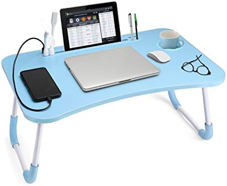 Slendor Foldable Lap Desk with Cup Holder for Bed, Couch, Floor