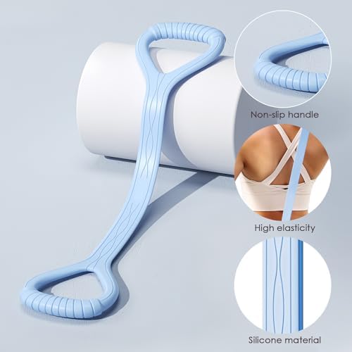 Adorila Figure 8 Resistance Band, Elastic Bands for Exercise for Arm, Shoulder, Back, Leg Stretching, Portable Home Office Elastic Training Band for Yoga, Pilates, Fits