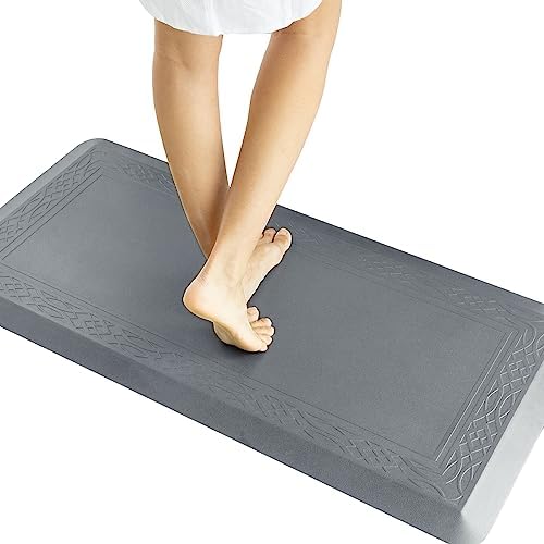 20 x 42 Inch Extra Support Anti Fatigue Comfort Kitchen Mat, Waterproof Long Kitchen Runner, Non-Slip Standing Desk Mat, Commercial Pads for Offices, Home, Garages (Bordeaux Grey, 20'' x 42'')