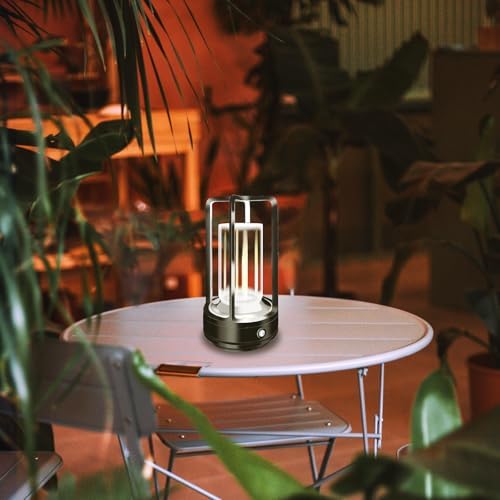 Cordless Table lamp, 4000mAh Battery Rechargeable Lamp (Black-2)