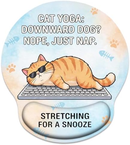 Britimes Ergonomic Mouse Pad with Wrist Support, Cat Cartoon