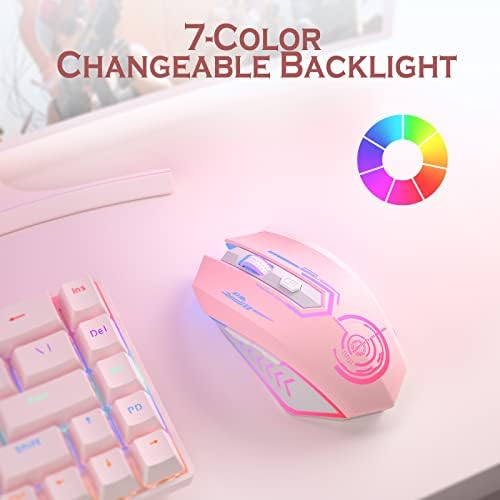 UHURU Wireless Gaming Mouse, Rechargeable 10000 DPI LED PC Mouse