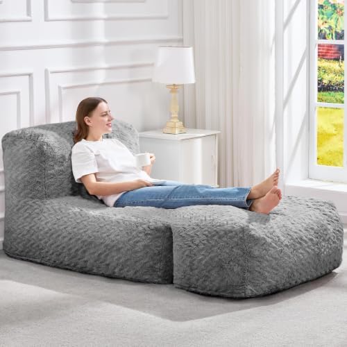 Hobestluk Large Bean Bag Chairs Sofa for Adults Giant BeanBag Couch Lounger