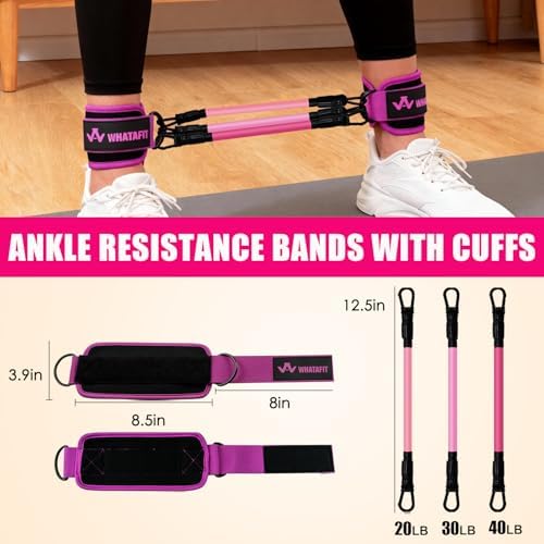 WHATAFIT Resistance Bands with Handles, 150 lb Exercise Bands Set