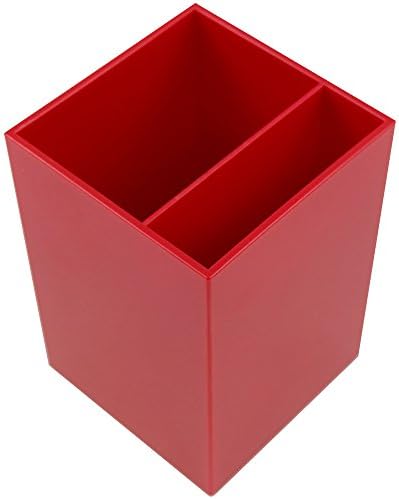 JAM PAPER Plastic Pen Holder - Red - Desktop Pencil Cup - Sold Individually