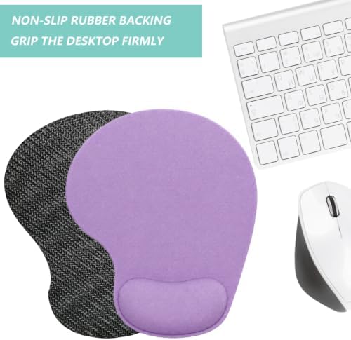 Mouse Pad with Wrist Support, Ergonomic Mouse Pads with Memory Foam Wrist Rest, Easy Typing Pain Relief, Comfortable Home Office Computer Wrist Support Pads for Working Studying Gaming, Purple