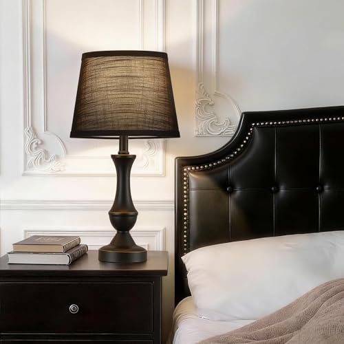 Table Lamp Set of 2, 19" Mordern Bedside Lamps for Living Room & Bedroom