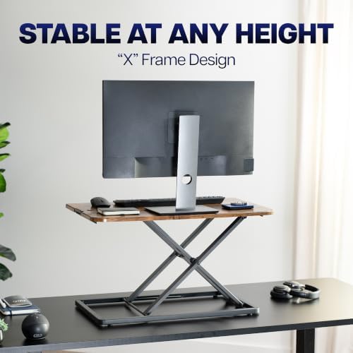 VIVO Vintage Brown 29 in Single Top Standing Desk Converter, DESK-V000UN