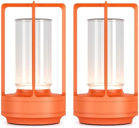 Rechargeable Cordless Small Metal Table Lamp, Stepless Dimming, 3-Color