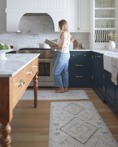 House of Noa Nama Standing Mat – Anti-Fatigue Kitchen Mats for Floor, Cushioned & Non-Slip Comfort Mat for Standing, Thick Foam Anti-Fatigue Mat for Kitchen & Workspaces, Ula Windmill 22" x 36"