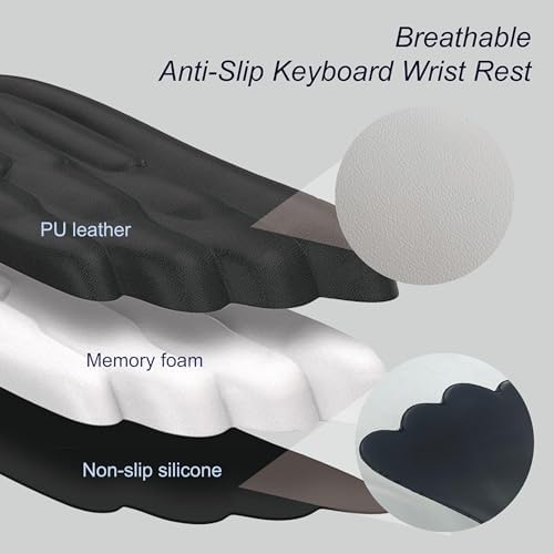 Angel Wing Wrist Rest,Cute Wrist Rest for Keyboard and Mouse,Hand Rests Set Include Ergonomic Keyboard & Mouse Hand Rest and Coaster,Filled Resilient Memory Foam,for Work,Study,Gaming (Pink)