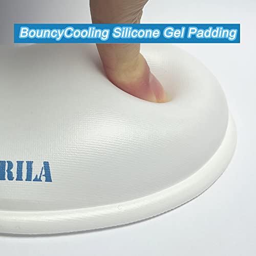 BRILA Ergonomic Silicone Mouse Wrist Rest, Cooling Silica Gel PU Leather Mouse Wrist Support Pad for Office Work and Laptop Computer Gaming (White Leather)